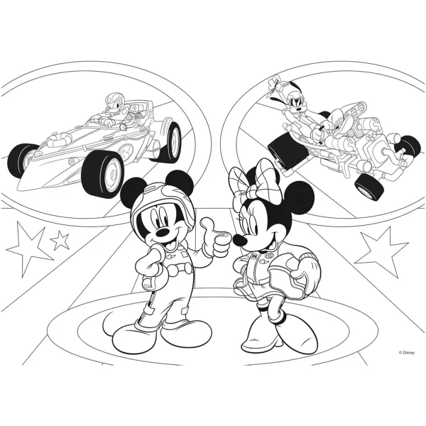 Mickey Mouse 2 v 1, 24-dielne puzzle a omaľovánka 50x35 cm - Lisciani obrázok 3
