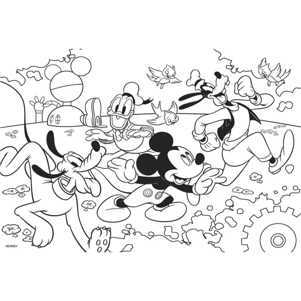 Mickey Mouse 2 v 1, 250-dielikové puzzle a omaľovánka 50x35 cm – Lisciani obrázok 3