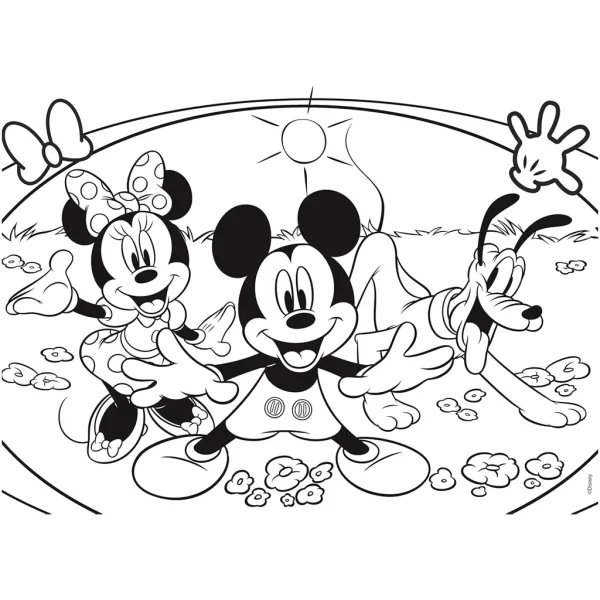 Mickey Mouse 2 v 1, 48-dielne puzzle a omaľovánka 35x25 cm - Lisciani obrázok 3