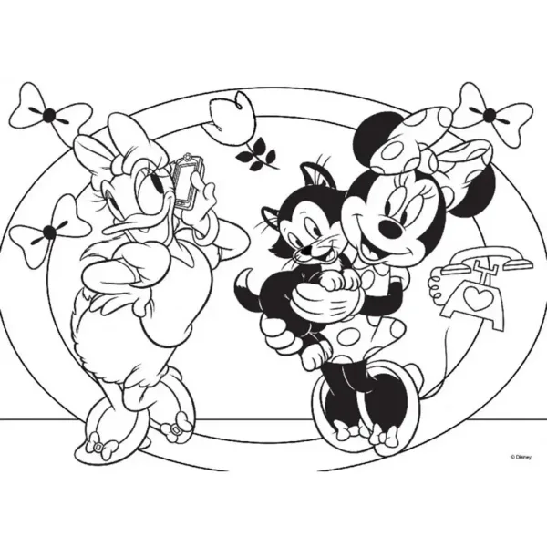 Minnie myš 2 v 1 maxi 24-dielne puzzle a omaľovánka 70x50 cm - Lisciani obrázok 2