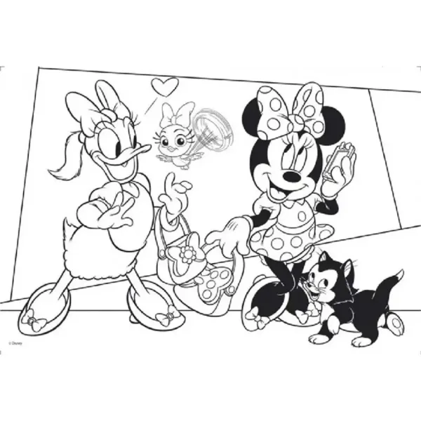 Minnie myš 2 v 1 maxi 2x24-dielne puzzle a omaľovánka 50x35 cm - Lisciani obrázok 2
