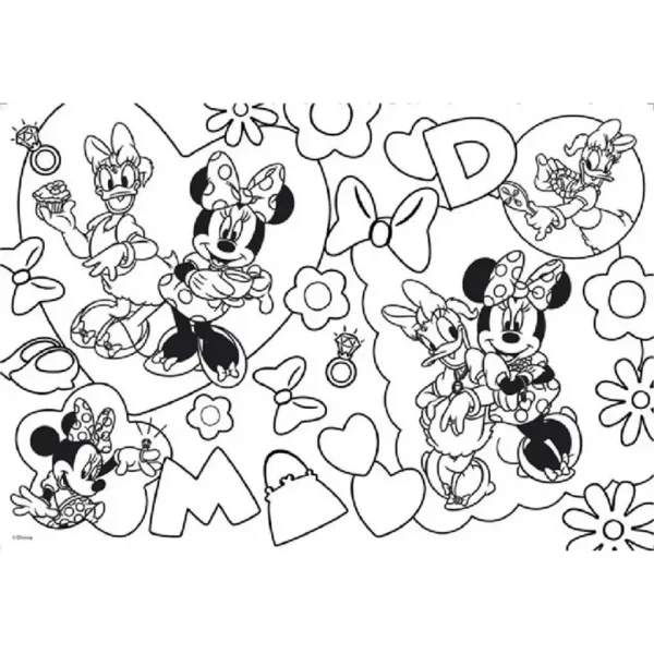 Minnie myš 2 v 1 maxi 2x24-dielne puzzle a omaľovánka 50x35 cm - Lisciani obrázok 3
