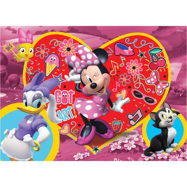 Minnie myška 2 v 1, 24-dielne puzzle a omaľovánka 50x35 cm – Lisciani obrázok 2