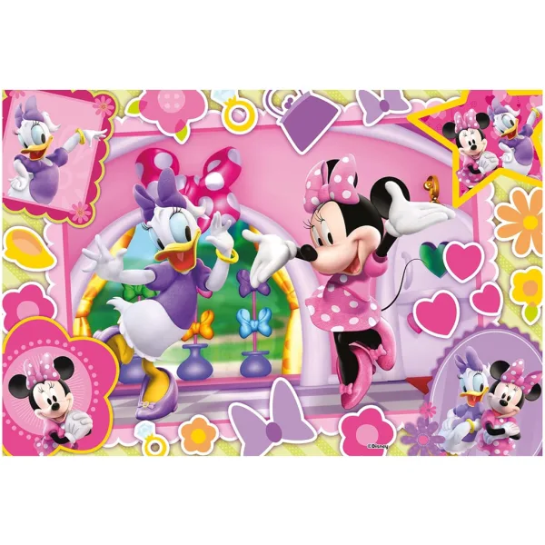 Minnie myška 2 v 1, 60-dielne puzzle a omaľovánka 50x35 cm – Lisciani obrázok 2