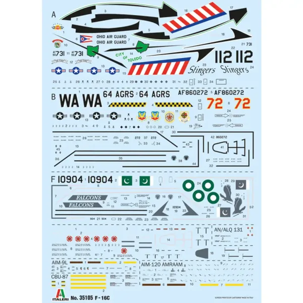 Italeri 1/48 F-16C Fighting Falcon stíhačka model obrázok 2