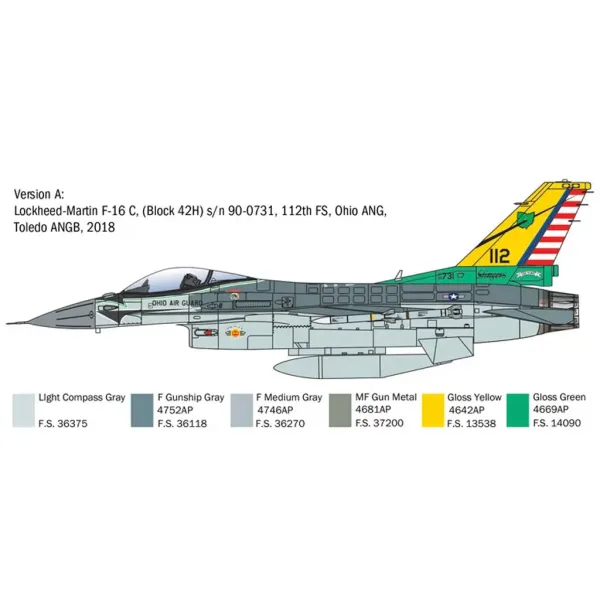 Model lietadla Italeri 1/48 F-16C Fighting Falcon obrázok 3