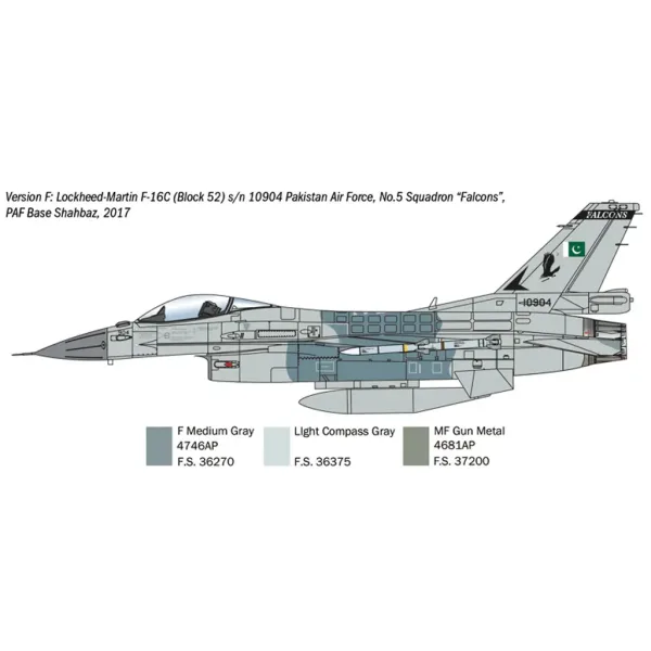 Italeri 1/48 F-16C Fighting Falcon stíhačka model obrázok 5