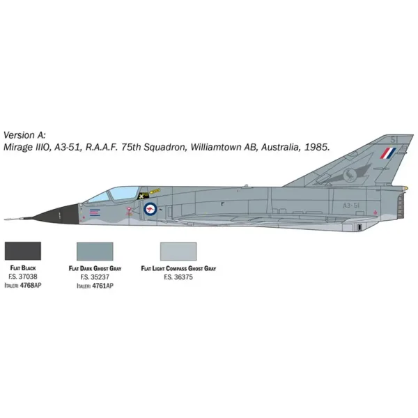 Model lietadla Italeri 1/48 Mirage III E obrázok 3