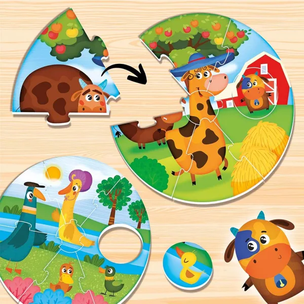 Montessori: Sada puzzle mláďat zvierat 42 ks - Lisciani obrázok 3