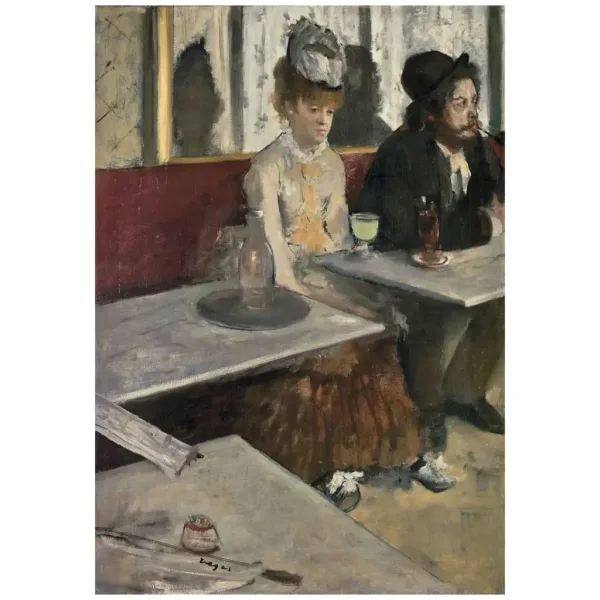 Múzejná zbierka: Edgar Degas - V kaviarni 1000-dielne puzzle s plagátom - Clementoni obrázok 2
