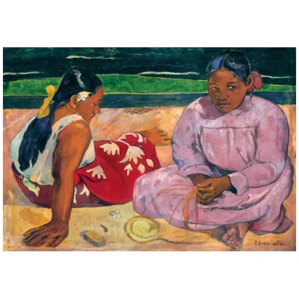 Múzejná zbierka: Gauguin - Tahitské ženy na pláži 1000-dielne puzzle s plagátom - Clementoni obrázok 2