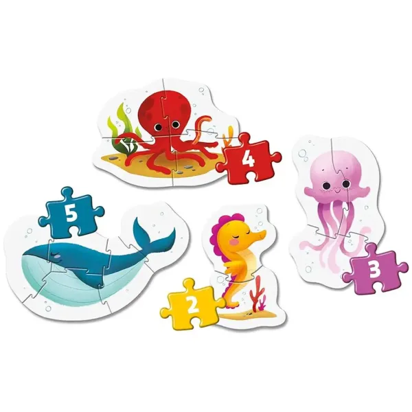 MyFirst Puzzle: 4 v 1 podvodné zvieratá Supercolor detské puzzle - Clementoni obrázok 2