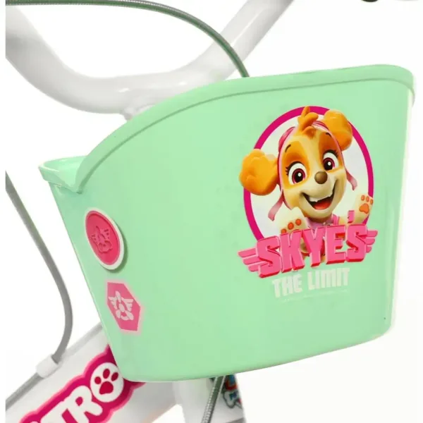 Paw Patrol Skye 14” detský bicykel s košíkom a sedačkou pre bábiku v ružovo-mentolovej farbe – bicykel Dino Bikes obrázok 3