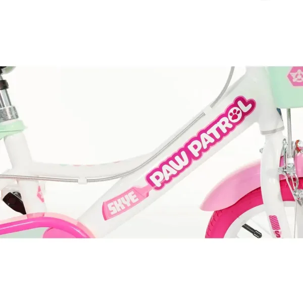Paw Patrol Skye 14” detský bicykel s košíkom a sedačkou pre bábiku v ružovo-mentolovej farbe – bicykel Dino Bikes obrázok 4