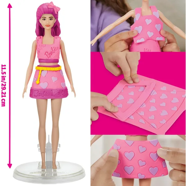 Play-Doh: Barbie srdcia a vlasová koruna modelovacia sada s bábikou – Hasbro obrázok 4