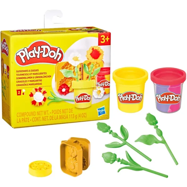 Play-Doh: Malé kvety – Sada modelovacej hmoty slnečnica a sedmokráska – Hasbro obrázok 2