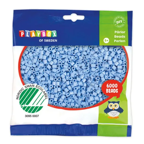 PlayBox: 5mm MIDI zažehlovacie korálky 6000 ks v pastelovej modrej farbe obrázok 1
