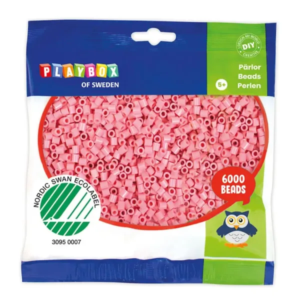 PlayBox: 5mm MIDI zažehlovacie korálky 6000 ks v pastelovej ružovej farbe obrázok 1