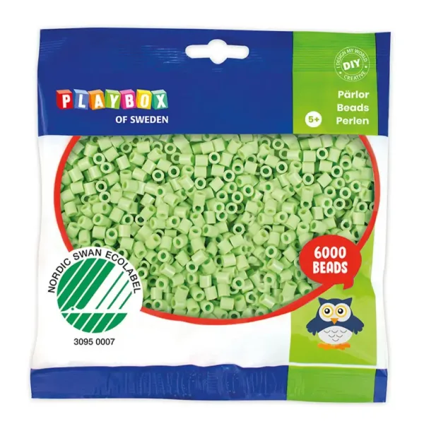 PlayBox: 5mm MIDI zažehlovacie korálky 6000ks v pastelovej zelenej farbe obrázok 1