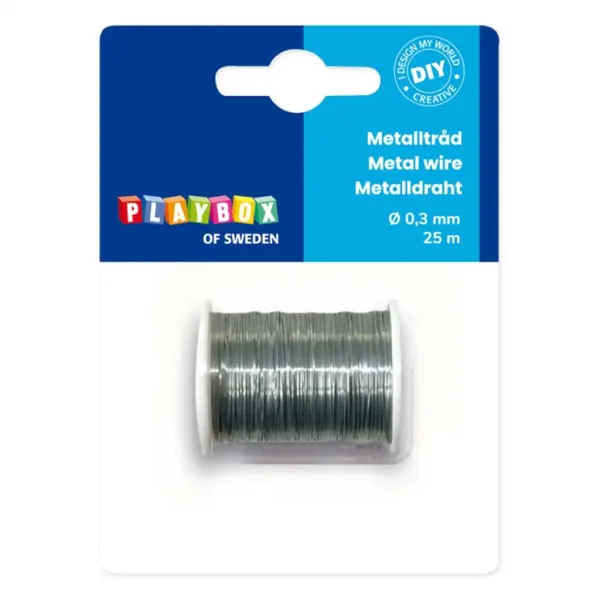 PlayBox: Kovový viazací drôt v striebornej farbe 0,3 mm 25 m obrázok 1