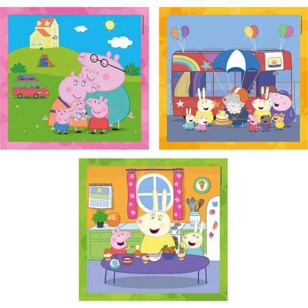 Prasiatko Peppa 3×48 dielikov Super Color puzzle - Clementoni obrázok 2