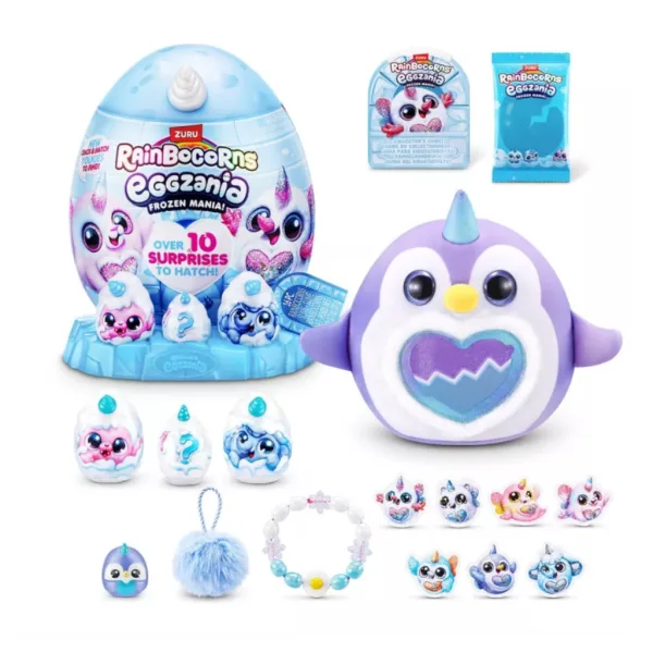 Rainbocorns Eggzania prekvapivé vajíčko s interaktívnym plyšákom – zimní kamaráti obrázok 3