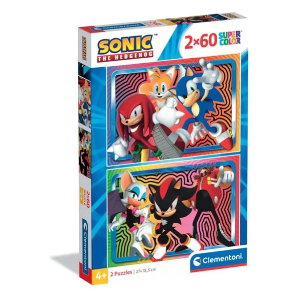 Sonic ježko 2x60ks supercolor puzzle - Clementoni obrázok 1