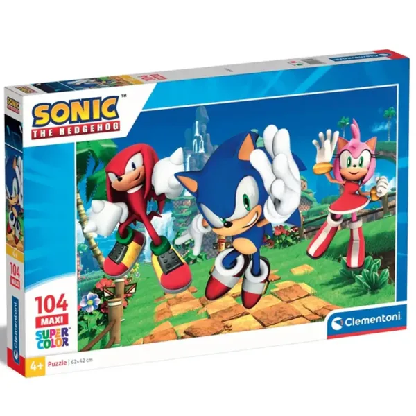 Sonic ježko a priatelia 104-dielna maxi supercolor puzzle - Clementoni obrázok 1