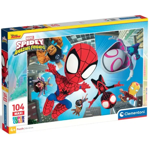 Spidey a jeho úžasní priatelia v akcii 104-dielna maxi supercolor puzzle - Clementoni obrázok 1