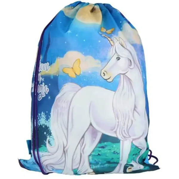 Spirit: Biela jednorožcová športová taška, športová taška 47x34cm obrázok 1