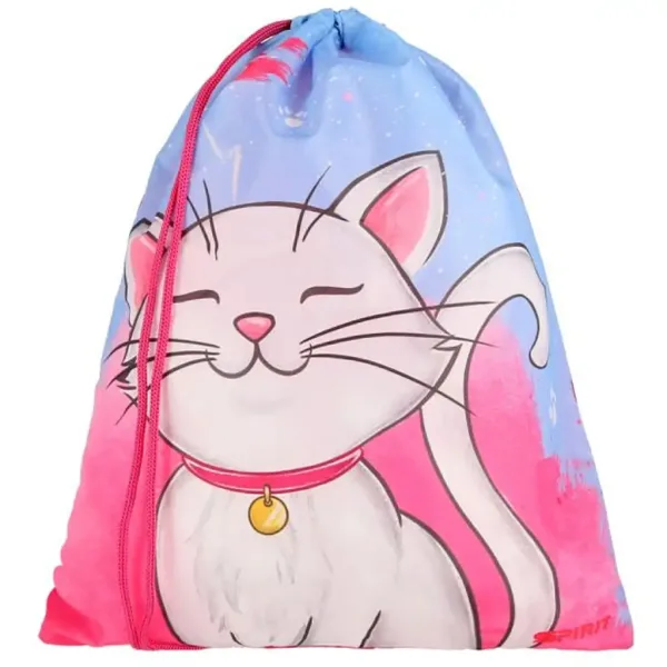 Spirit: White Cat biela mačacia školská taška, batoh 5-dielna súprava 38x17x28cm obrázok 3