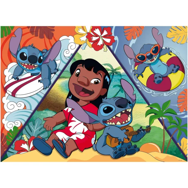 Stitch 2 v 1, maxi puzzle 150 ks a omaľovánka 70x50 cm - Lisciani obrázok 2