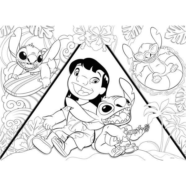 Stitch 2 v 1, maxi puzzle 150 ks a omaľovánka 70x50 cm - Lisciani obrázok 3