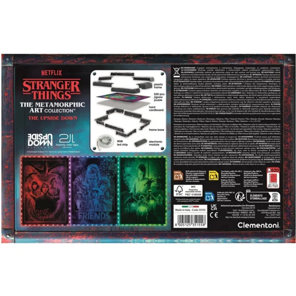Stranger Things 520-dielne puzzle s rámom a RGB LED osvetlením – Clementoni obrázok 3