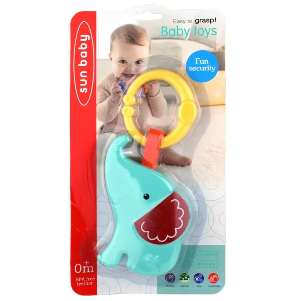 Sun Baby: Veselý slon bez BPA modrá detská hračka obrázok 4