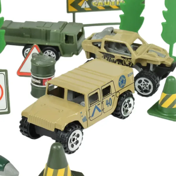 Super Army: Vojenská hračková sada s kovovými vozidlami a lietadlom s otáčacími kolesami v dvoch variantách obrázok 3