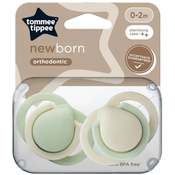 Tommee Tippee: Newborn cumlík pre novorodencov, sada 2 ks, v rôznych prevedeniach (0–2 mesiacov) obrázok 1