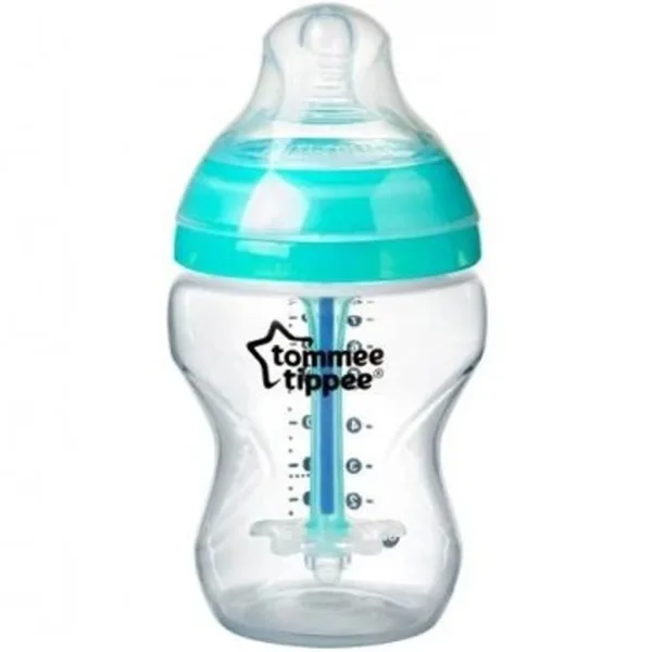 Tommee Tippee: Pokročilá protikoliková tyrkysová detská fľaša 260 ml (0+ mesiacov) obrázok 2