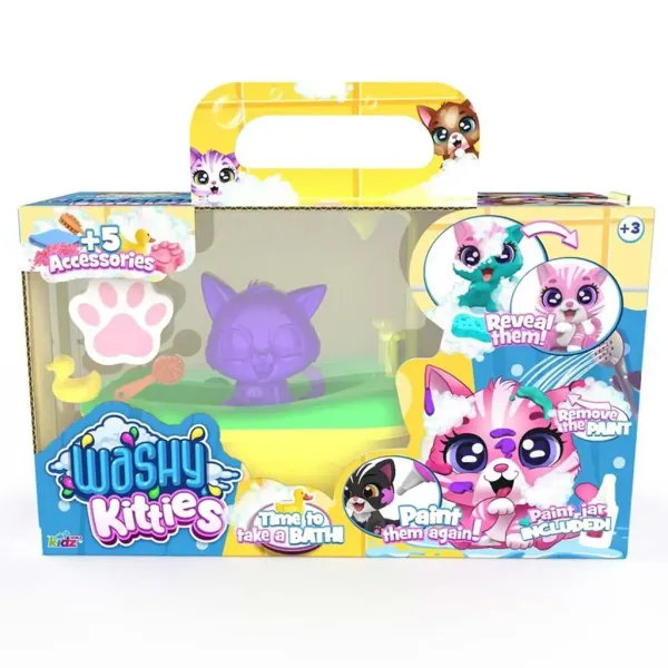 Washy Friends: Color Reveal Kúpeľ mačičky s vaňou a doplnkami - Pinki obrázok 1