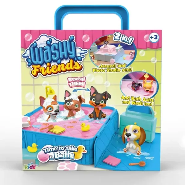 Washy Friends: Color Reveal čľapkajúce 3 psíky s jacuzzi a doplnkami obrázok 1