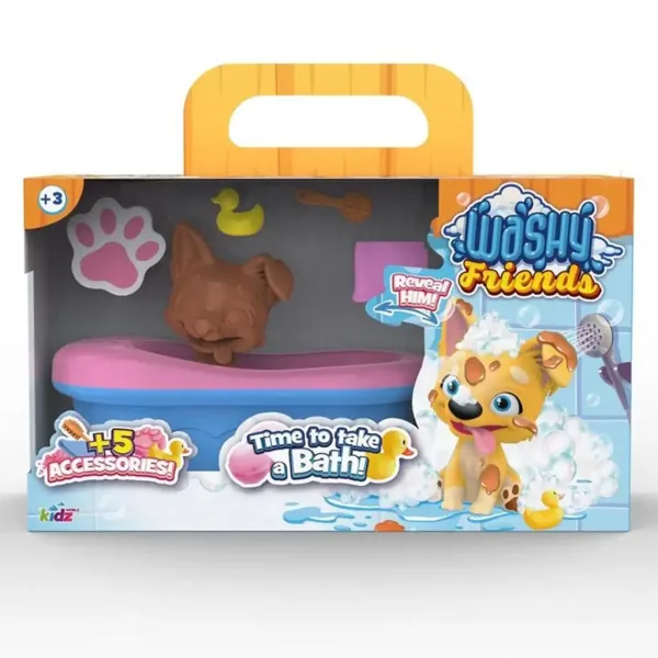 Washy Friends: Color Reveal špliechajúci sa Corgi psík s vaňou a doplnkami obrázok 1
