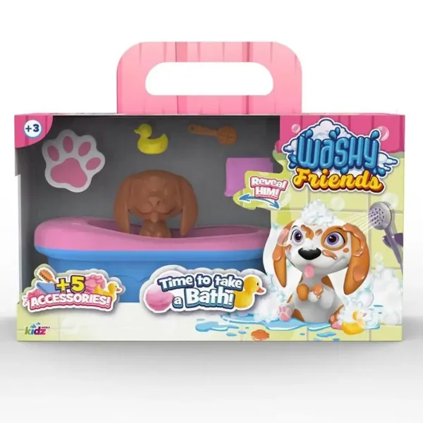 Washy Friends: Color Reveal špliechajúci sa beagle pes s vaňou a doplnkami obrázok 1