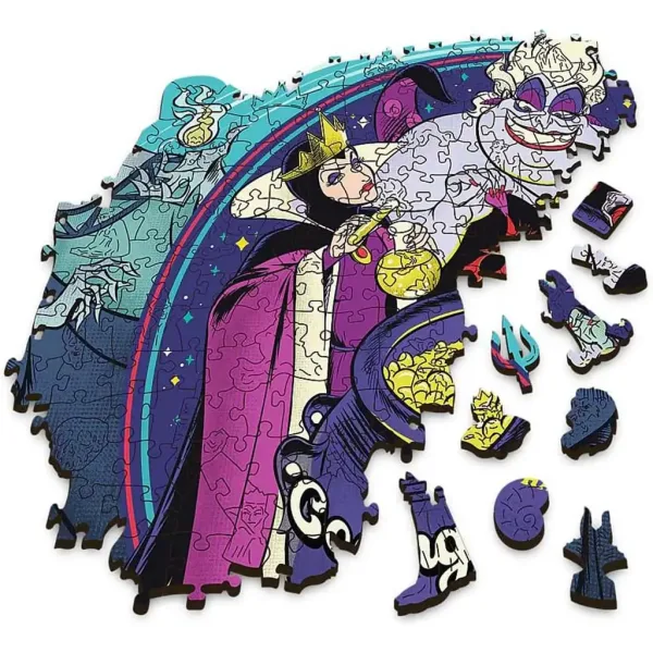 Wood Craft: Disney Zloduchovia 500+5 dielna prémiová drevená puzzle - Trefl obrázok 2