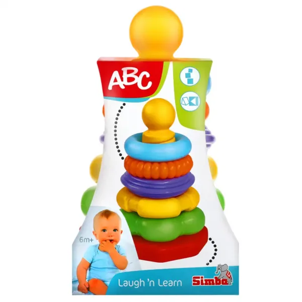 ABC farebná kruhová pyramída 25cm - Simba Toys obrázok 3