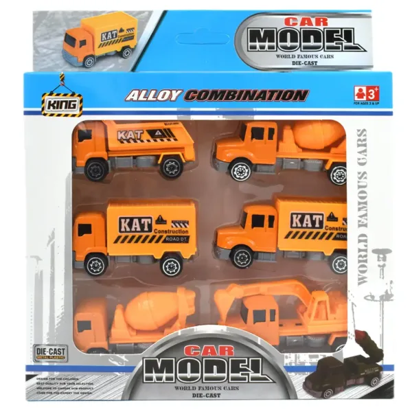 Alloy Car: 6-dielny set stavebných autíčok 8cm obrázok 2