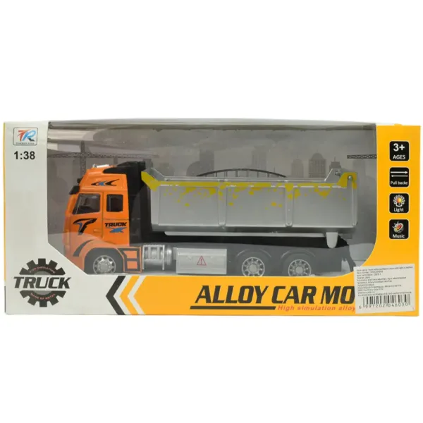 Alloy Car: Sklápač so zotrvačníkom, svetlom a zvukom 19cm obrázok 5