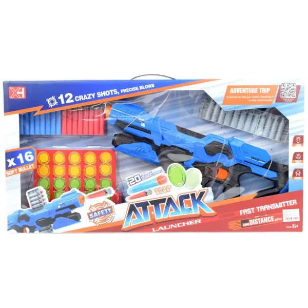 Attack Launcher: Manuálna zbraň so žetónovým terčom a nábojom 49 cm obrázok 9