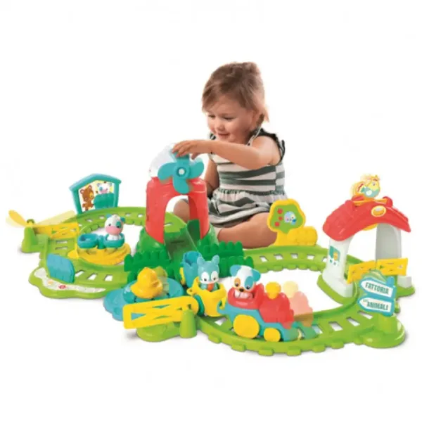 Baby interaktívny farebný malý vláčik set s farmárskymi doplnkami obrázok 3