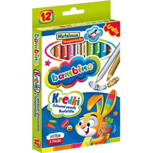 Bambino: Jumbo farebné ceruzky 12 dielny set so strúhadlom obrázok 3