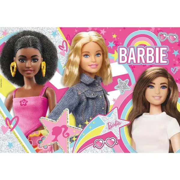 Barbie najlepšie kamarátky 108-dielne trblietavé puzzle 50x35 cm - Lisciani obrázok 2